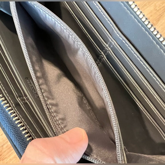 Coach Patent Embossed Monogram Logo Sapphire Blue Zip Around Wallet - Picture 6 of 10